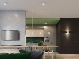 miniaturka Plafon OCEANUS 2 w Eleganckiej Palecie Czerni Szarości i Bieli