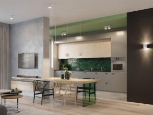 miniaturka Plafon OCEANUS 2 w Eleganckiej Palecie Czerni Szarości i Bieli