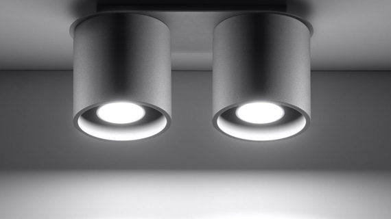 miniaturka Plafon OCEANUS 2 w Eleganckiej Palecie Czerni Szarości i Bieli