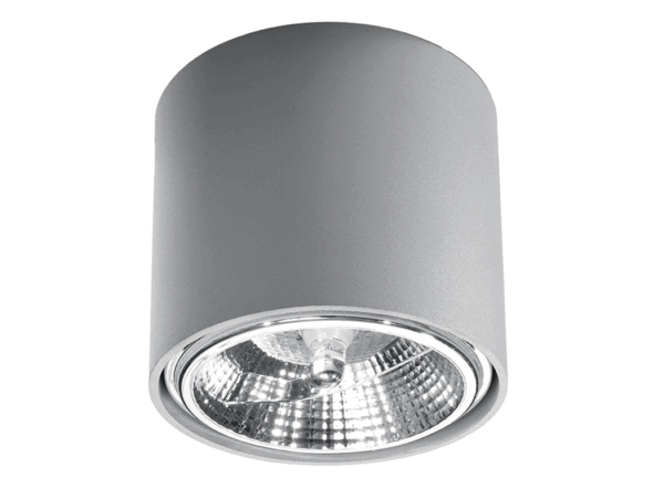 Szara oprawa LED do sufitu, nowoczesna i minimalistyczna