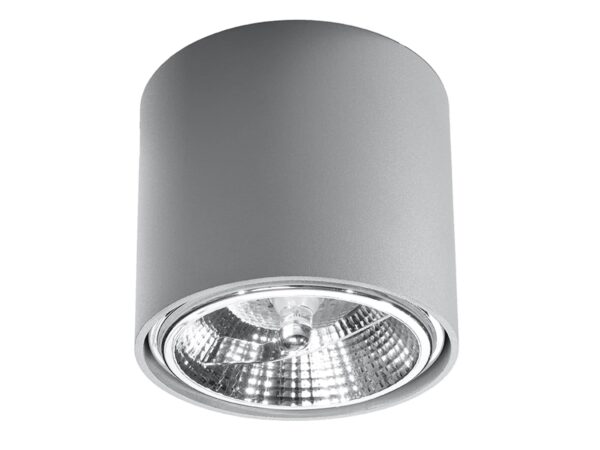 Szara oprawa LED do sufitu, nowoczesna i minimalistyczna