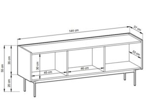 miniaturka Szafka RTV Ceka 144cm Kaszmir i Cegła Nowoczesny Wyraz