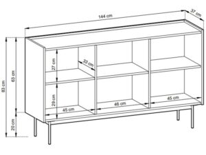 miniaturka Komoda Ceka 144cm Elegancka w Wersjach Kolorystycznych