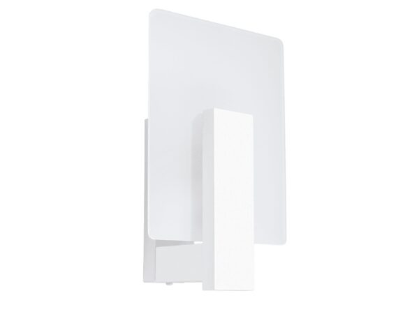 Biały kinkiet ścienny LED z mlecznym kloszem w stylu minimalistycznym