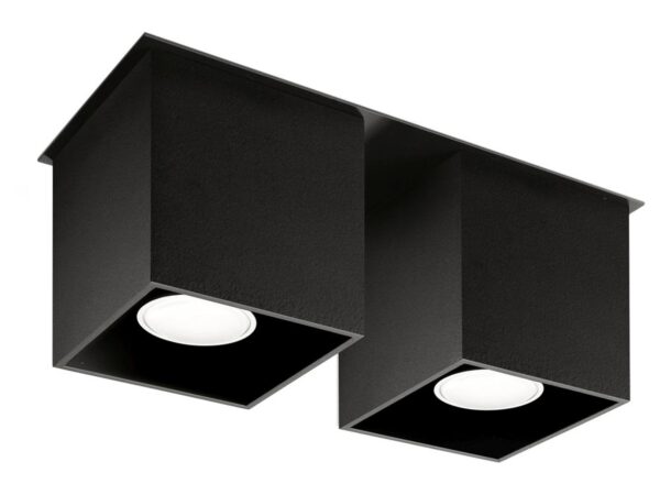 Podwójna a czarna lampa LED typu kostka, oświetlenie techniczne