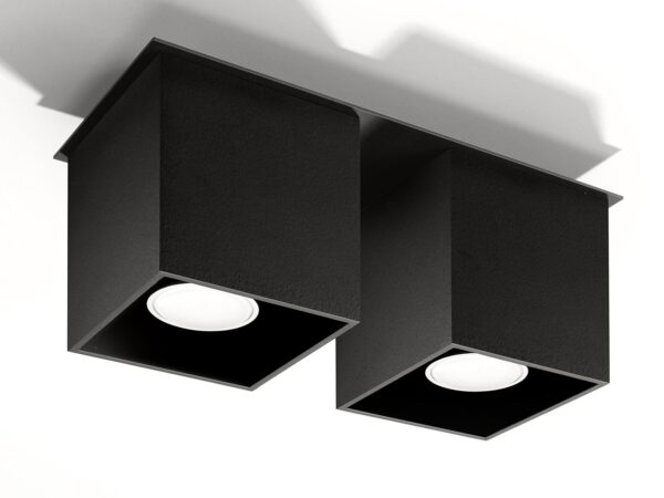 Czarna podwójna oprawa LED do montażu na suficie