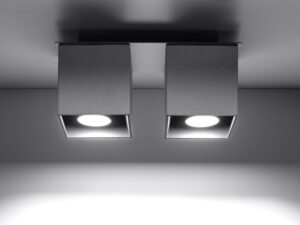 miniaturka QUARK 2 Stylowy Plafon w Czerni Szarości i Bieli