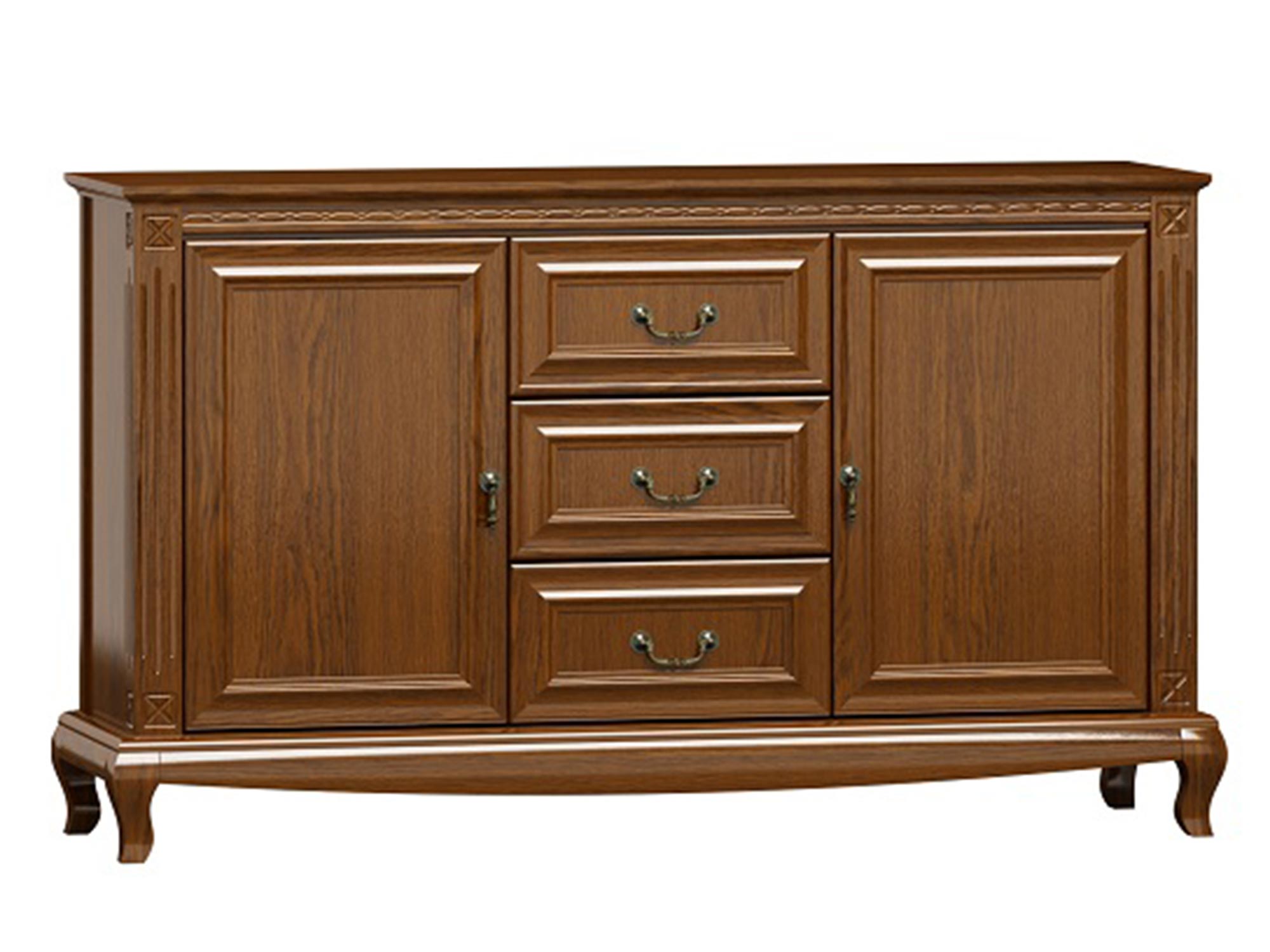 Komoda drewniana z drzwiami i szufladami w stylu kolonialnym Komoda drewniana z drzwiami i szufladami w stylu kolonialnym