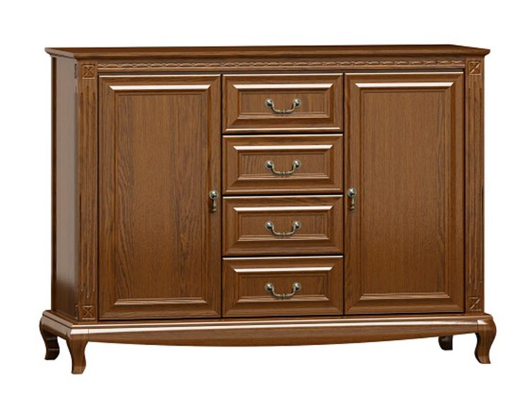 Klasyczna komoda z szufladami i ozdobnym frezowaniem