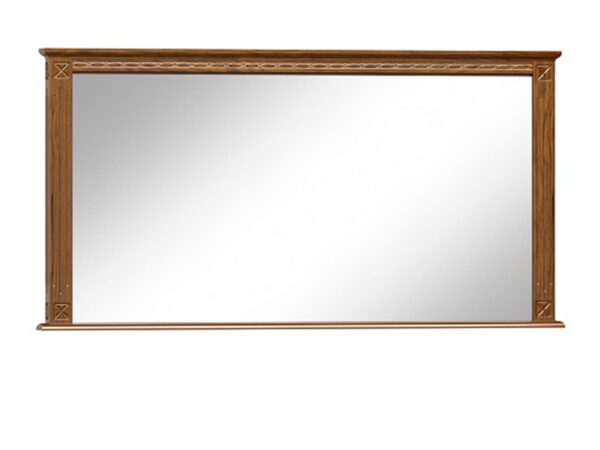 Drewniane lustro ścienne z klasyczną ramą w stylu kolonialnym