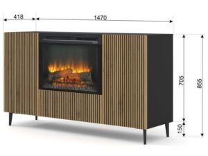 miniaturka Komoda Navia z Kominkiem Nowoczesna