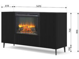 miniaturka Komoda Navia z Kominkiem Nowoczesna