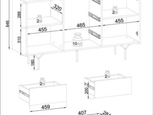 miniaturka Komoda Kruk 144cm Frezowany Front 2D