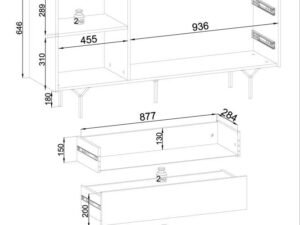 miniaturka Komoda Kruk Czarny Grafit 144cm Elegancja