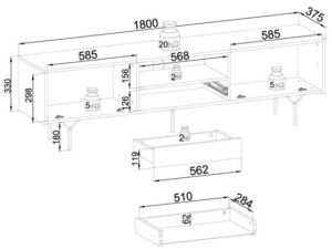 miniaturka Szafka RTV Kruk Czarny Grafit Design