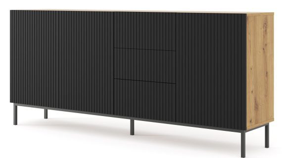 Przestronna Komoda Navia 200 cm ze Złotymi Nóżkami