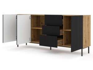 miniaturka Przestronna Komoda Navia 200 cm ze Złotymi Nóżkami