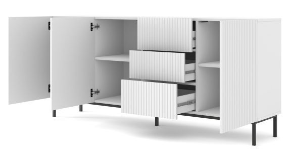 miniaturka Przestronna Komoda Navia 200 cm ze Złotymi Nóżkami