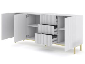 miniaturka Przestronna Komoda Navia 200 cm ze Złotymi Nóżkami