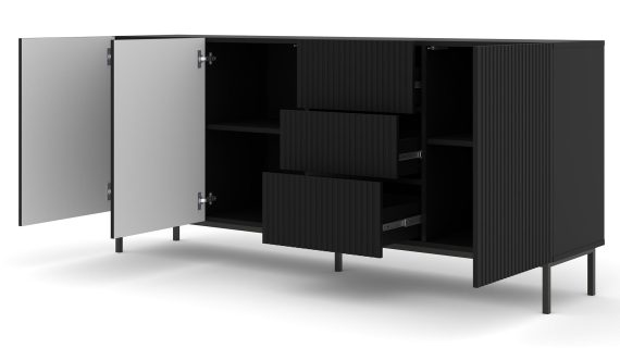 miniaturka Przestronna Komoda Navia 200 cm ze Złotymi Nóżkami