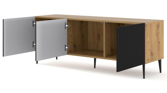 Szafka RTV Navia 150 cm z Frezowanymi Frontami - obrazek 9