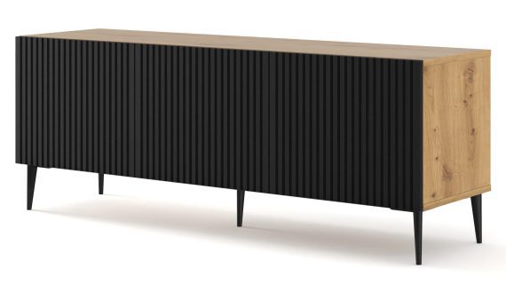 Szafka RTV Navia 150 cm z Frezowanymi Frontami - obrazek 8