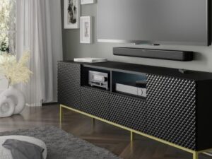 miniaturka Szafka RTV Navia 200 cm z Ozdobnymi Frontami Elegancka