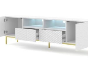 miniaturka Szafka RTV Navia 200 cm z Ozdobnymi Frontami Elegancka