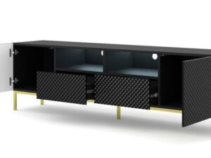 miniaturka Szafka RTV Navia 200 cm z Ozdobnymi Frontami Elegancka