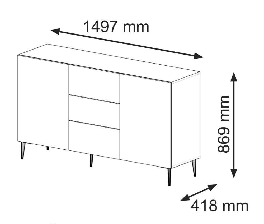 Komoda Navia z Eleganckimi Nóżkami Szpilkami - obrazek 14