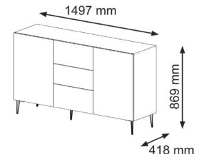 miniaturka Komoda Navia z Eleganckimi Nóżkami Szpilkami