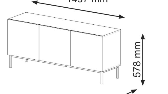 miniaturka Trzydrzwiowa Szafka Pod TV 150 cm Navia