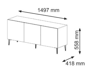 miniaturka Szafka RTV Navia 150 cm z Frezowanymi Frontami