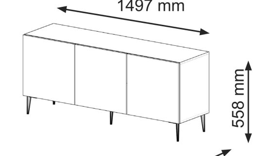 Szafka RTV Navia 150 cm z Frezowanymi Frontami - obrazek 14
