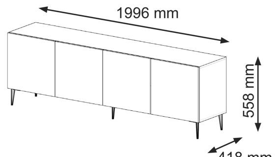 miniaturka Przestronna Szafka RTV Navia na Ozdobnych Nóżkach