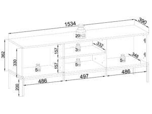 miniaturka Szafka RTV Spokój Dąb Wotan/Czarny Naturalna Harmonia