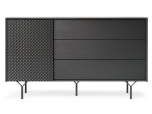 Komoda Kruk Czarny Grafit 144cm Elegancja