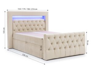 miniaturka Luksusowe Łóżko PERA w Stylu Glamour