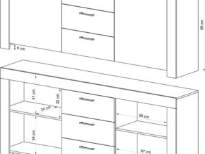 miniaturka Klasyczna Komoda Niebo 200cm Elegancja i Przestrzeń