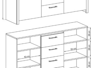 miniaturka Komoda Niebo Stylowa z Prostym Uchwytem