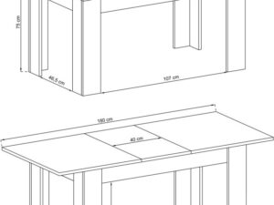 miniaturka Rozkładany Stół Niebo Dąb Riviera dla Wspólnych Posiłków