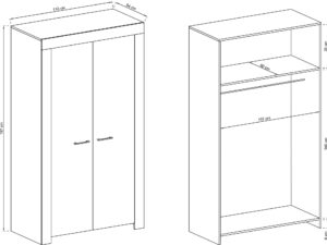 miniaturka Szafa Niebo 110cm Przestronność w Odcieniu Dębu