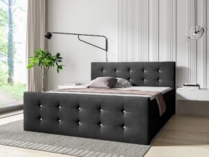 miniaturka Łóżko Tapicerowane Belmondo z Pikowanym Zagłówkiem