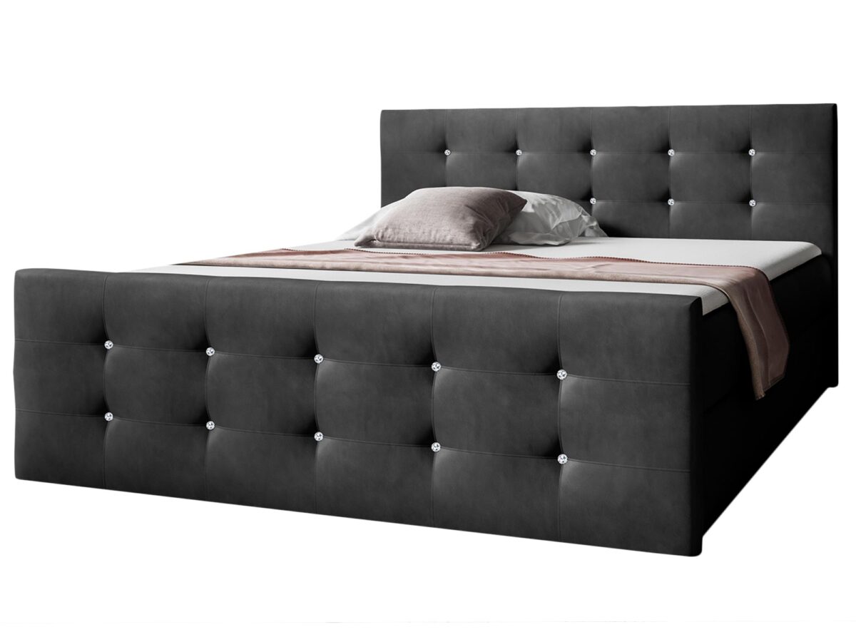 Łóżko Tapicerowane Belmondo z Pikowanym Zagłówkiem