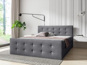 miniaturka Łóżko Tapicerowane Belmondo z Pikowanym Zagłówkiem