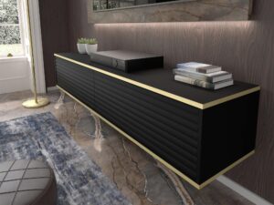 miniaturka Szafka RTV Wisząca Verdi Dwudrzwiowa z Frezowanymi Frontami