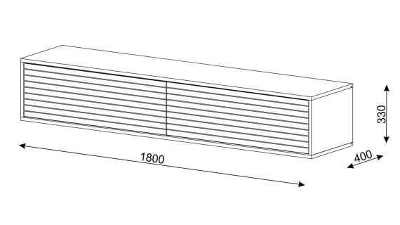 miniaturka Szafka RTV Wisząca Verdi Dwudrzwiowa z Frezowanymi Frontami