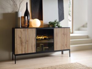 miniaturka Komoda Spokój Dąb Wotan/Czarny 154cm