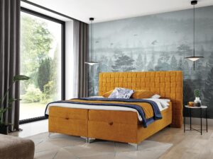 miniaturka Musztardowe Łóżko SAFARI do Sypialni