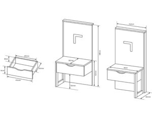 miniaturka Stolik Nocny DAREN z Wbudowanym Oświetleniem